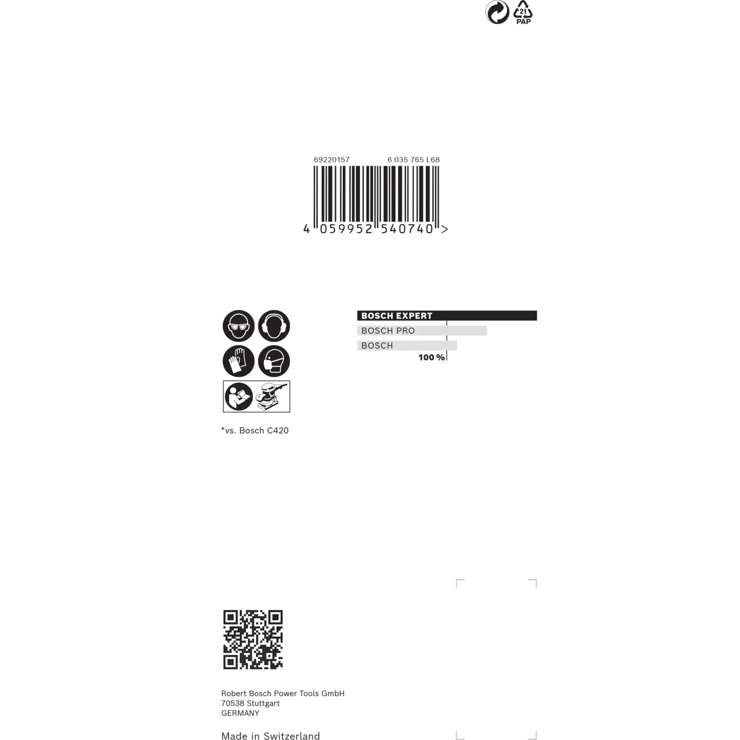 Verpackung Bosch Expert Netzschleifblatt M480, 80x133mm, K120, 10 Stk.