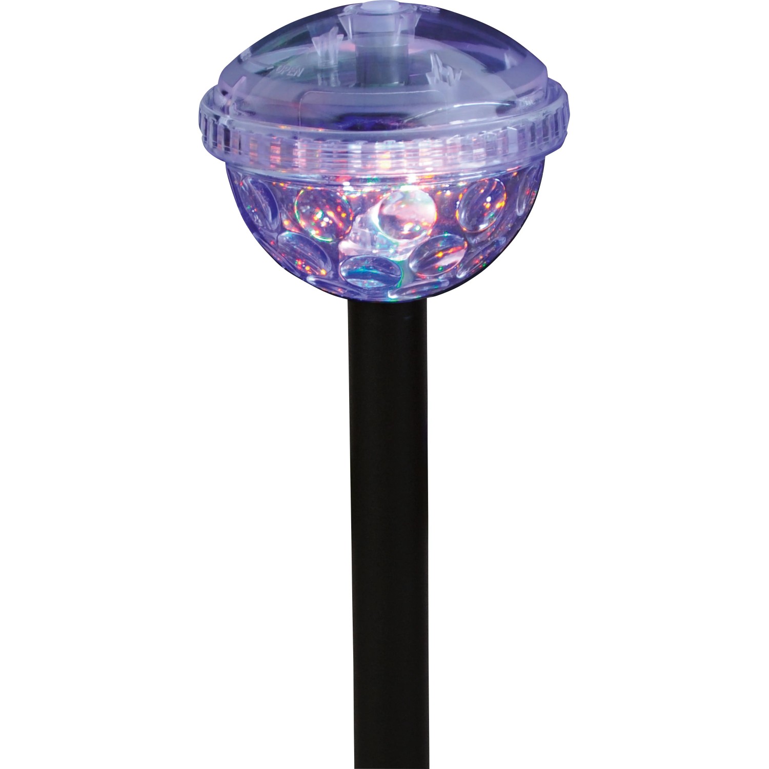 LED-Solar-Teichleuchte mit Farbwechsel und Erdspieß für Garten und Teich.