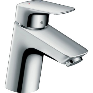 Hansgrohe Logis 70 Waschtischarmatur mit Zugstange, Chrom, LowFlow Wassersparfunktion.