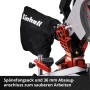 Einhell Akku-Kappsäge TE-MS 18/210 Li mit Spänefangsack und Absauganschluss.