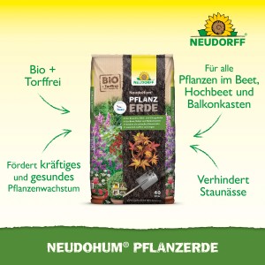 Sack Neudorff NeudoHum Pflanzerde, torffrei, 40 l für Beet, Hochbeet und Balkonkasten.