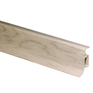 Sockelleiste KU050 Kalkeiche, 50x22,5 mm, mit Kabelkanal.