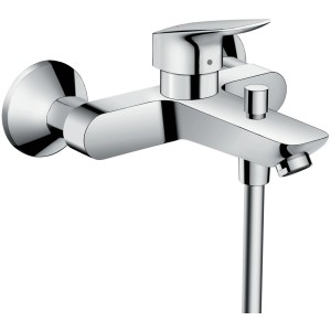 Hansgrohe Logis Wannenarmatur Aufputz, Chrom, mit Hebel zur Steuerung von Wasser und Temperatur.