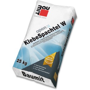 Sack Baumit Open Klebe-Spachtel W, mineralischer Kleber und Unterputzmörtel für Vollwärmeschutz-Systeme.