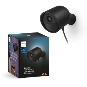 Philips Hue Secure Kamera, kabelgebunden, schwarz, mit Verpackung. Ideal für die Überwachung.