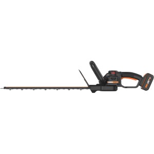 Worx Akku-Heckenschere Nitro WG263E, Akku-Heckenschere in Schwarz und Orange.