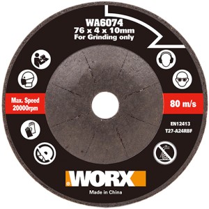 Worx Schruppscheibe für Akku-Mini-Winkelschleifer, 76 mm Durchmesser.