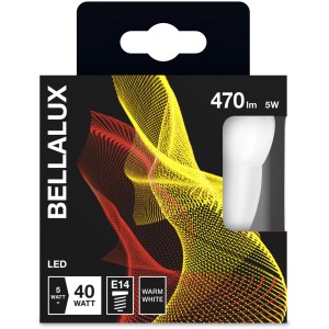 Bellalux E14 LED-Lampe, Tropfenform, 4,9W, 2er-Set. Warmweißes Licht für Wohnräume.