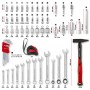 Einhell Werkzeugkoffer Universal 80-tlg. E-CASE mit Werkzeugset, Hammer, Zangen, Schraubenschlüssel und Bits.