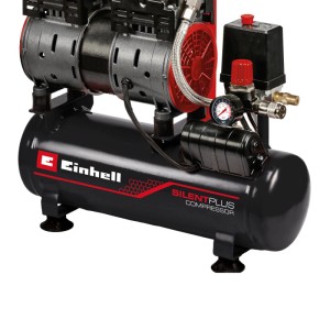 Einhell Kompressor TE-AC 6 Silent: Leiser, ölfreier Kompressor mit Manometer und Druckminderer.