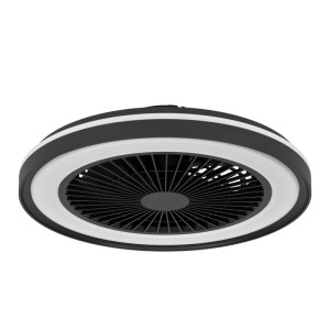 Eglo LED-Ventilator Sint Andre, schwarz, mit Lichtring, 49,2 cm Durchmesser. Deckenventilator für kleine Räume.