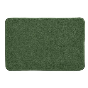 Rechteckiger, grüner Kleine Wolke Badteppich Ricco, 50x60 cm. Flauschiger Badvorleger in Waldgrün.
