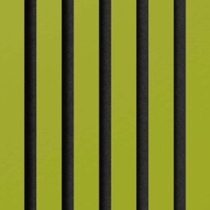 Akustikpaneel-Muster: Linoleum Spring Green mit schwarzen Filzstreifen für Wand- und Deckenverkleidung.