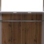 MCW Schrank P43 Innenansicht mit Kleiderstange, Wotan-Eiche-Optik Rückwand und weißem Rahmen. Garderobe.
