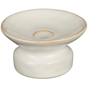 Offwhite Kerzenständer (Ø 10,5 cm) von Mica Decorations aus Keramik.