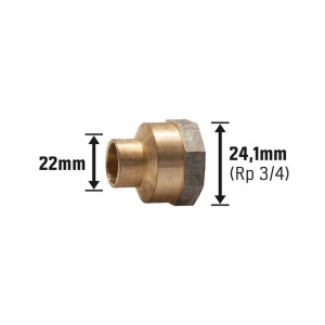 Löt-Übergangsmuffe aus Rotguss, 33 mm, für Rohrverbindungen in Heizungs- und Trinkwasseranlagen.