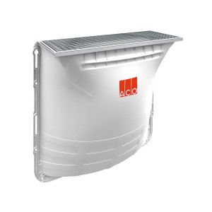 Therm Lichtschacht 80x60 cm mit Rost und Montageset, weiß.
