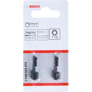 Bosch T15 Impact Control Bit-Set, 2-teilig, für Schlagschrauber.
