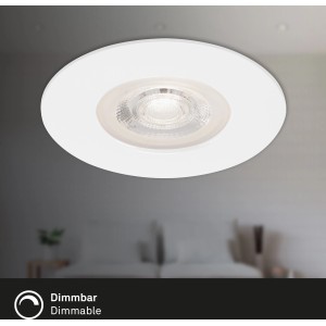 Weiße, dimmbare Brilo LED Einbauleuchte Kulana im 3er-Set. Ideal als Deckenstrahler.