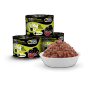 Lucky Lou Katzen-Nassfutter SuperMono² Wildschwein, 200g Dose und Schale mit Futter.