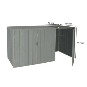 MCW Mülltonnenbox Erweiterung J28, braun, 117x79x105cm, für zwei Tonnen oder eine große Tonne.