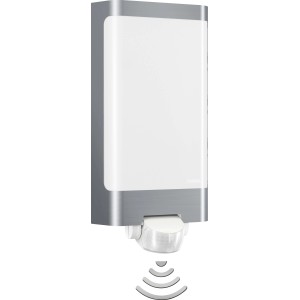 Steinel LED-Außenwandleuchte L 240 S Edelstahl mit Bewegungsmelder.