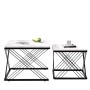 okwish Couchtisch Set mit Marmoroptik HöhenVerstellbare Füße 60x60x45cm 45x45x40cm Schwarz_9