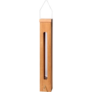 Dobar Futtersäule aus Eichenholz mit Acrylglas-Röhre und Metallbügel zum Aufhängen.