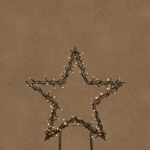 Schwarzer Luca Lighting LED-Stern (60x75cm) mit warmweißem Licht. Ideal als Außen-Weihnachtsfigur für Garten.