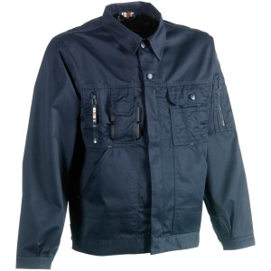 Marineblaue Herock Aton Arbeitsjacke in Größe M mit vielen Taschen und einstellbaren Bündchen.