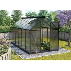 Vitavia Gewächshaus Triton 7500/ 6 mm Schwarz B 198 cm x T 379 cm