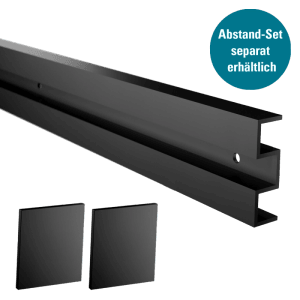 Novadoors Schiebetürsystem Nova 406 Schwarz: Laufschiene und Zubehör für Glastüren & Schiebetüren.