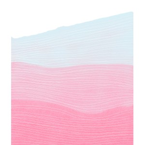 Komar Fototapete Strawberry Streets, abstraktes Design in Rosa und Hellblau mit feinen Linien.