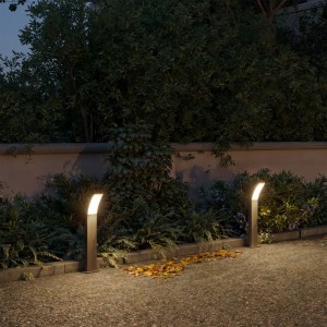 Anthrazitfarbene Philips LED Sockelleuchte Splay, 60 cm, für Garten und Wege.