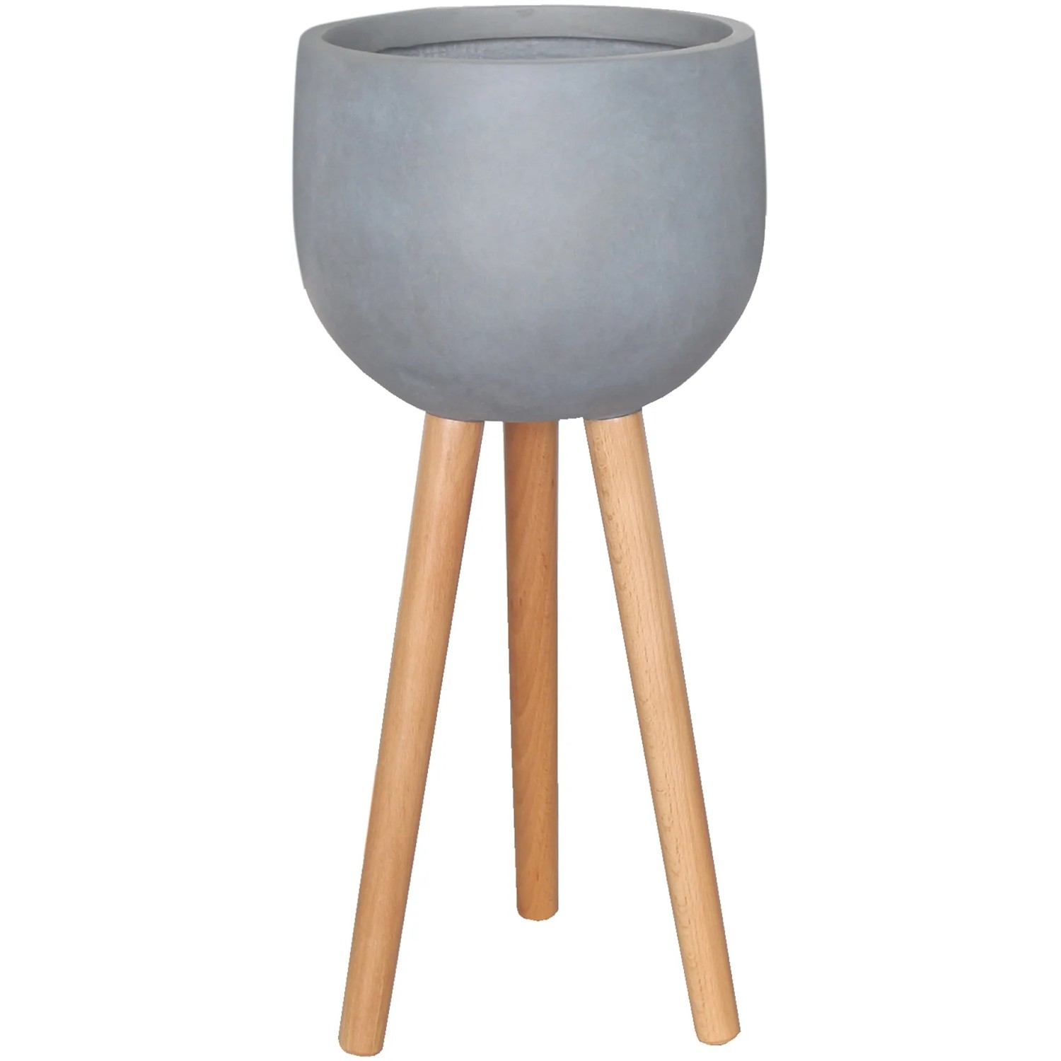 Pflanztopf auf Holzfen  24 cm Grau kaufen bei OBI