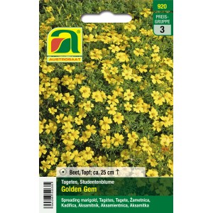Austrosaat Studentenblume Golden Gem, gelbe Tagetes tenuifolia Blumensamen.