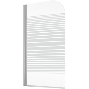 Schulte Badewannenaufsatz, 80x140 cm, Echtglas mit Querstreifen und Chrom-Profil.