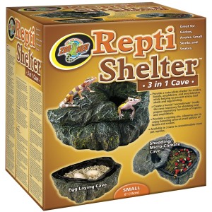 ZooMed Repti Shelter 3 in 1 Cave Small, Terrarium-Dekoration für Reptilien, Versteck und Häutungshilfe.