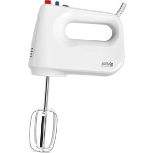 Weißer Silva Homeline Handmixer HM 6302 mit Rührbesen, 250 W Leistung.