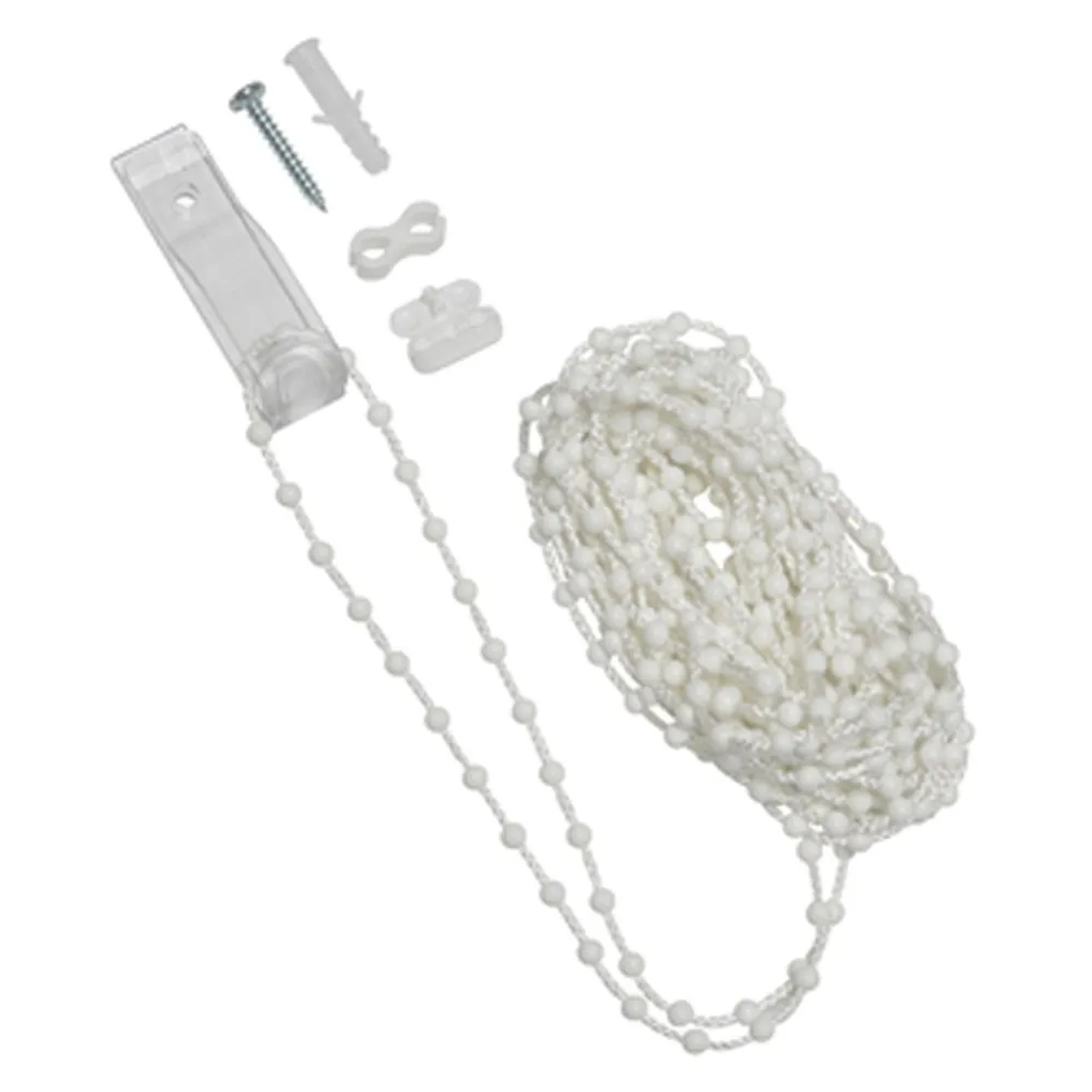 Gardinia Ersatzkette, 5 m, weiß, für Seitenzug-Rollos, mit Zubehör und Kindersicherung.