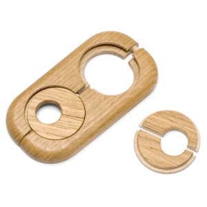 Living by Haro Doppelrosette Eiche für Heizungsrohre, Zubehör für Laminat und Parkett.