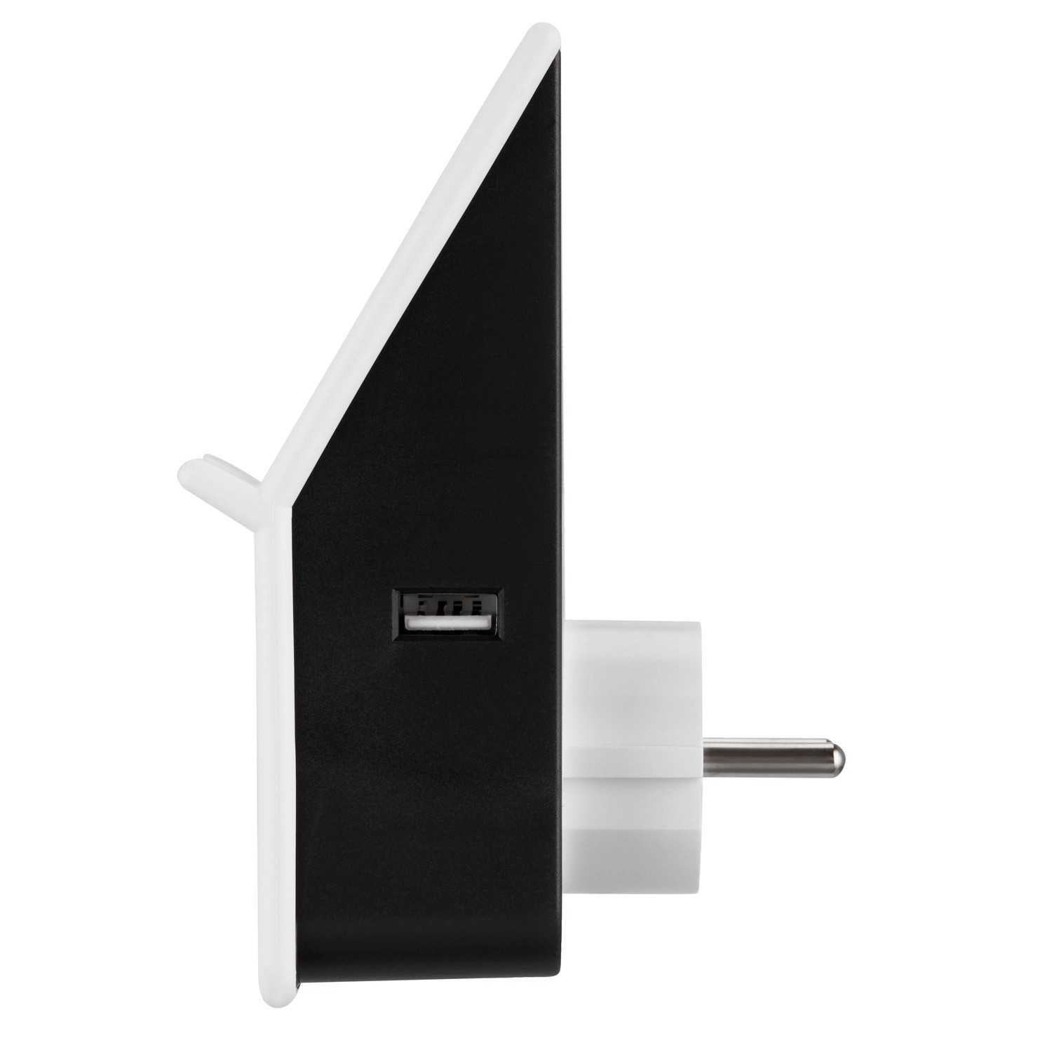 REV Ritter Induktions-Ladegerät mit Steckdose, weiß, Seitenansicht.