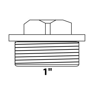 Kirchhoff Stopfen, 33,3 mm (1 AG), blank, aus Messing für Gewindefittings.