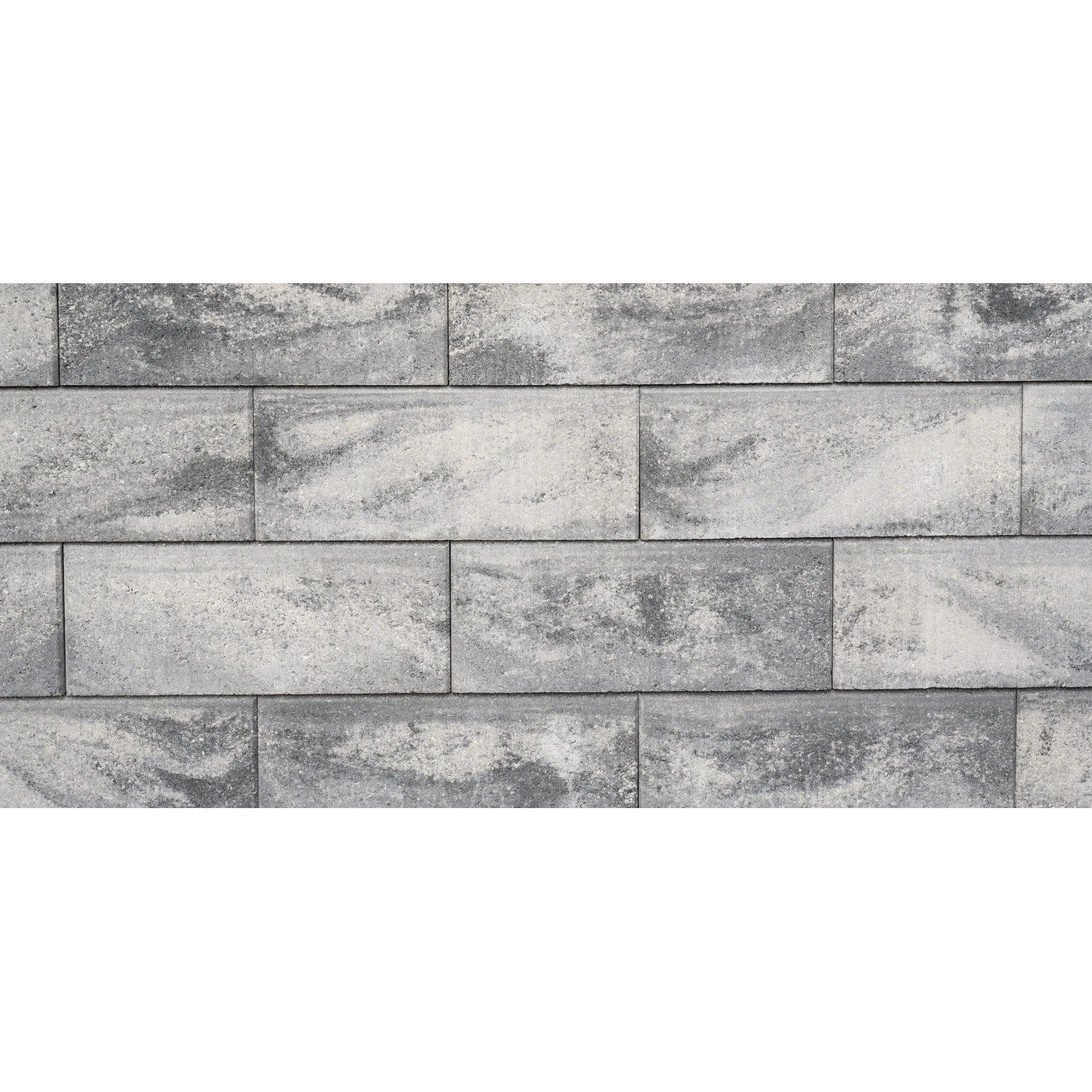 Diephaus Gartenmauer Fein, weiß-schwarz, 50x25x20 cm, Mauersteine mit Nut-Feder-System.
