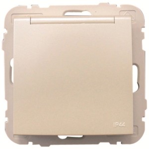 Logus Steckdose Ice mit Klappdeckel IP44 für Feuchträume und Außenbereiche.