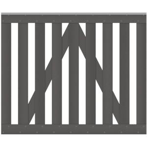 Gartenzaun Einzeltor Raja WPC Anthrazit 101,5 cm x 85 cm