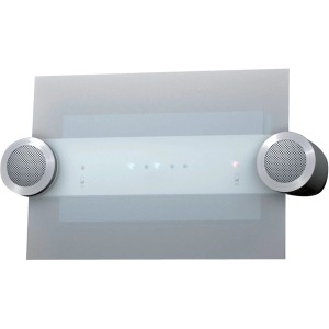 Elektronischer REV Gong mit Glasfront in Silber und Lautsprechern. Türklingel mit Melodie.