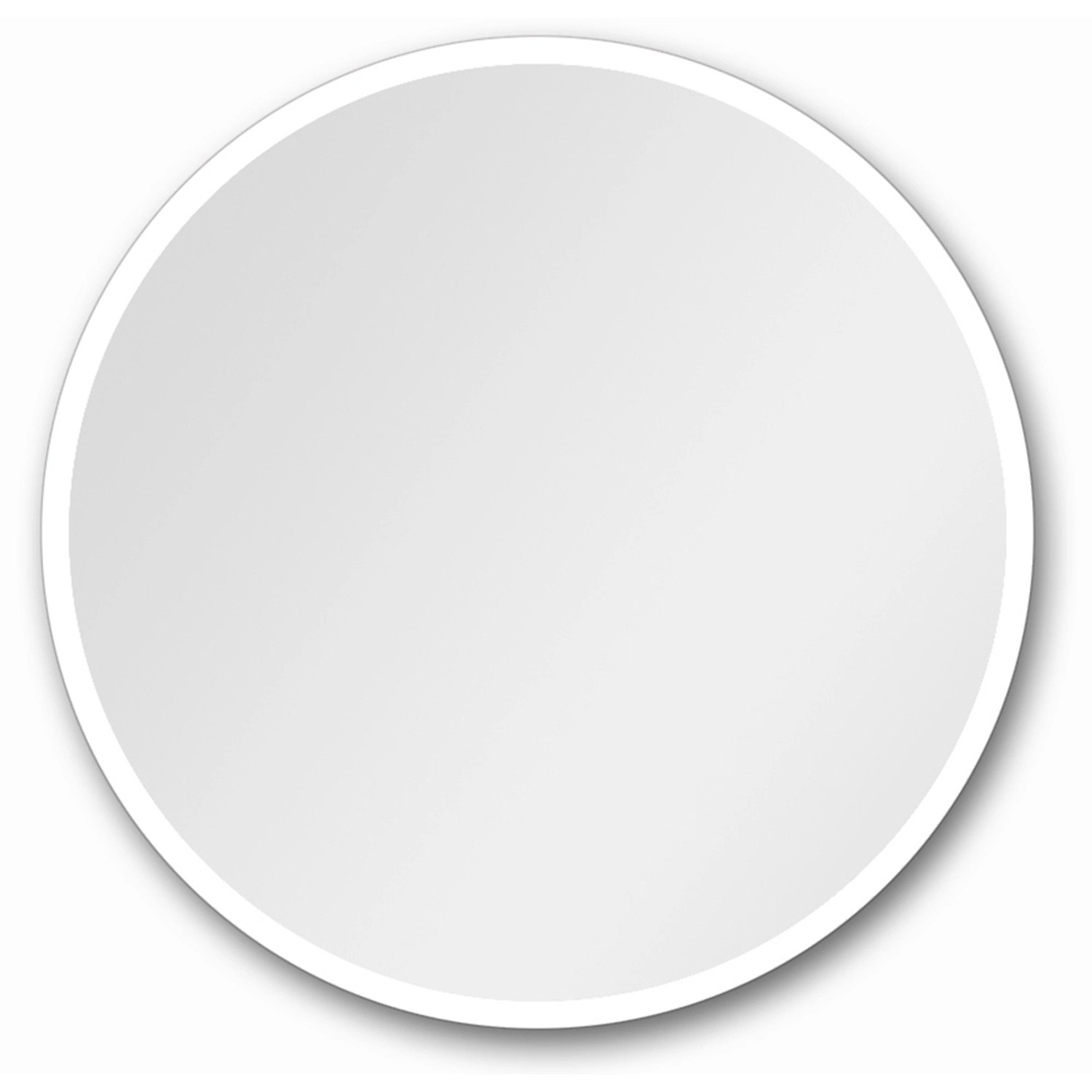 Runder DSK Design LED-Lichtspiegel Bright Circle, Ø 50 cm, mit umlaufendem Aluminiumrahmen.