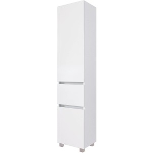 Weißer Held Möbel Hochschrank Ferrara, 40 cm breit, mit zwei Schubladen für Badutensilien.