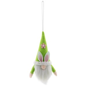 Grüner Wichtelhänger mit Hasenohren, 8,5x15cm, Osterdeko.